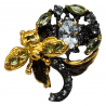 Inel din argint cu topaz, peridot si safir - Madammi.ro