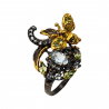 Inel din argint cu topaz, peridot si safir - Madammi.ro