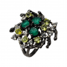 Inel din argint cu onix verde, topaz si peridot - Madammi.ro