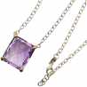 Colier din argint cu pandant cu ametist 24ct - Madammi.ro