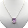 Colier din argint cu pandant cu ametist 24ct - Madammi.ro