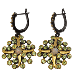 Cercei din argint cu opal si peridot - Madammi.ro