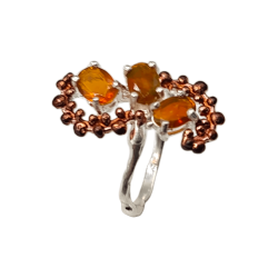 Inel din argint cu opal orange - Madammi.ro