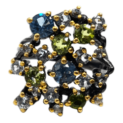 Inel din argint cu topaz si peridot - Madammi.ro