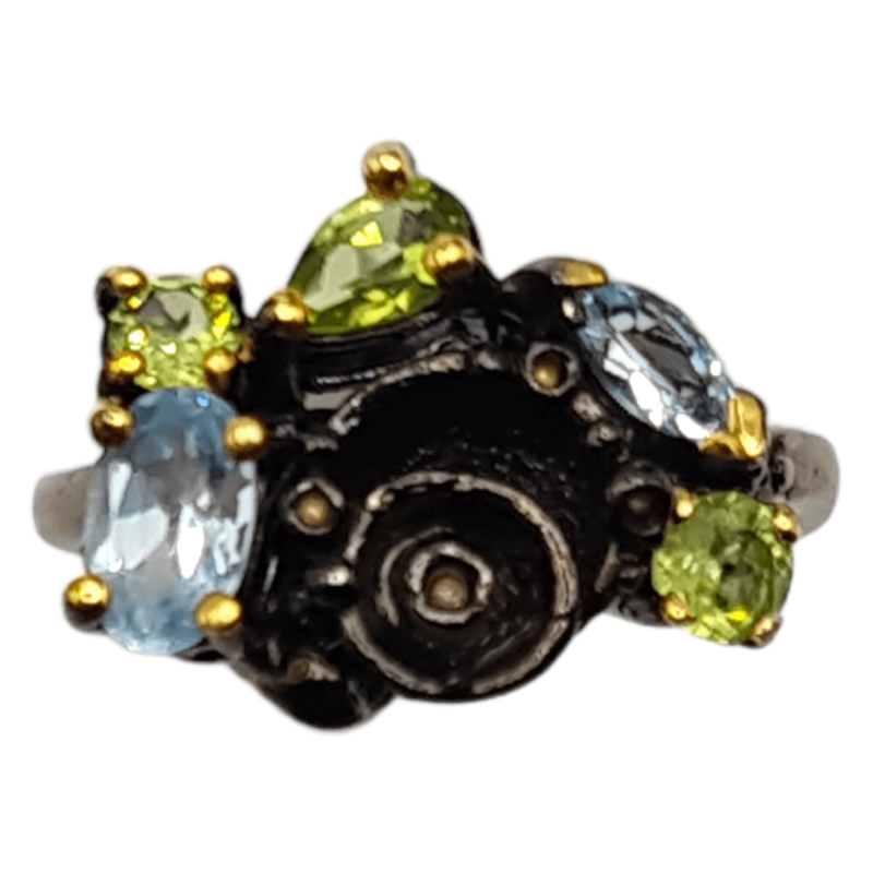 Inel din argint cu topaz si peridot - Madammi.ro Inel din argint cu topaz si peridot - Madammi.ro