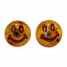 Cercei din argint cu chihlimbar - smiley faces - Madammi.ro