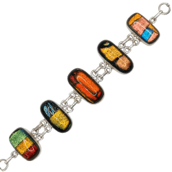 Bratara din argint cu dichroic glass - Madammi.ro