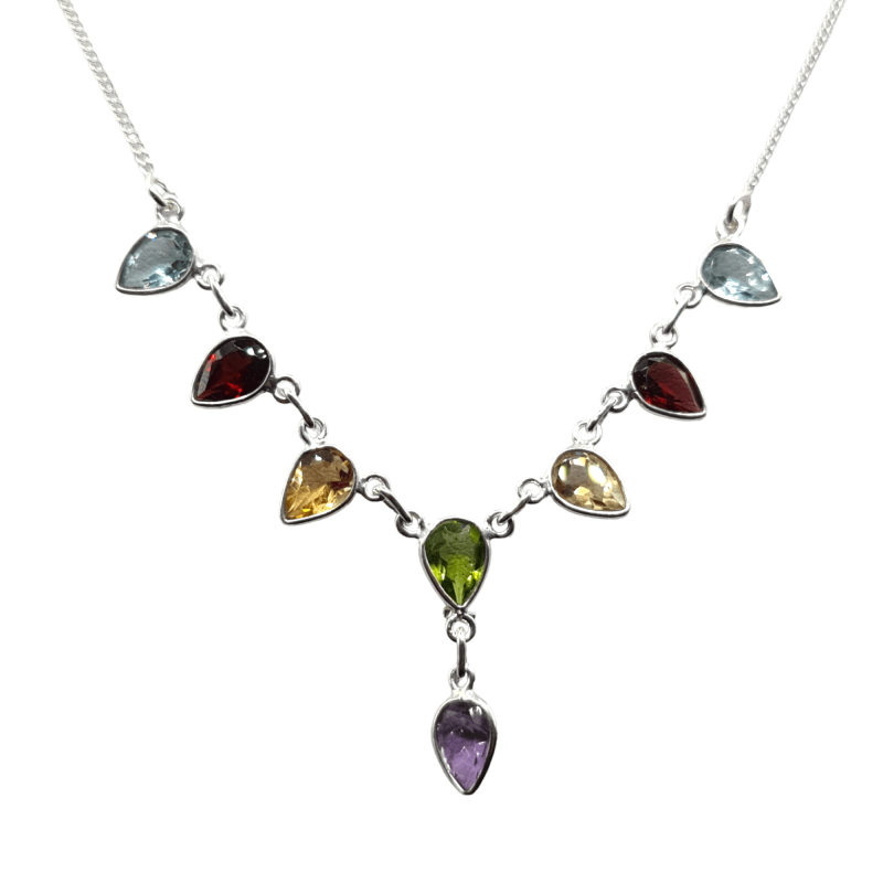 Colier din argint cu ametist, topaz, peridot, citrin si granat - Madammi.ro Colier din argint cu ametist, topaz, peridot, citrin si granat - Madammi.ro