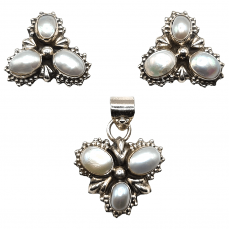 Set din argint cu perle