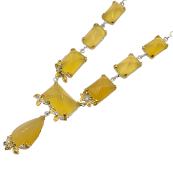 Colier din argint cu opal galben, topaz si cz - Madammi.ro