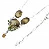 Colier din argint cu pandant cu cuart lemon, citrin, topaz, crom diopsid si peridot - Madammi.ro