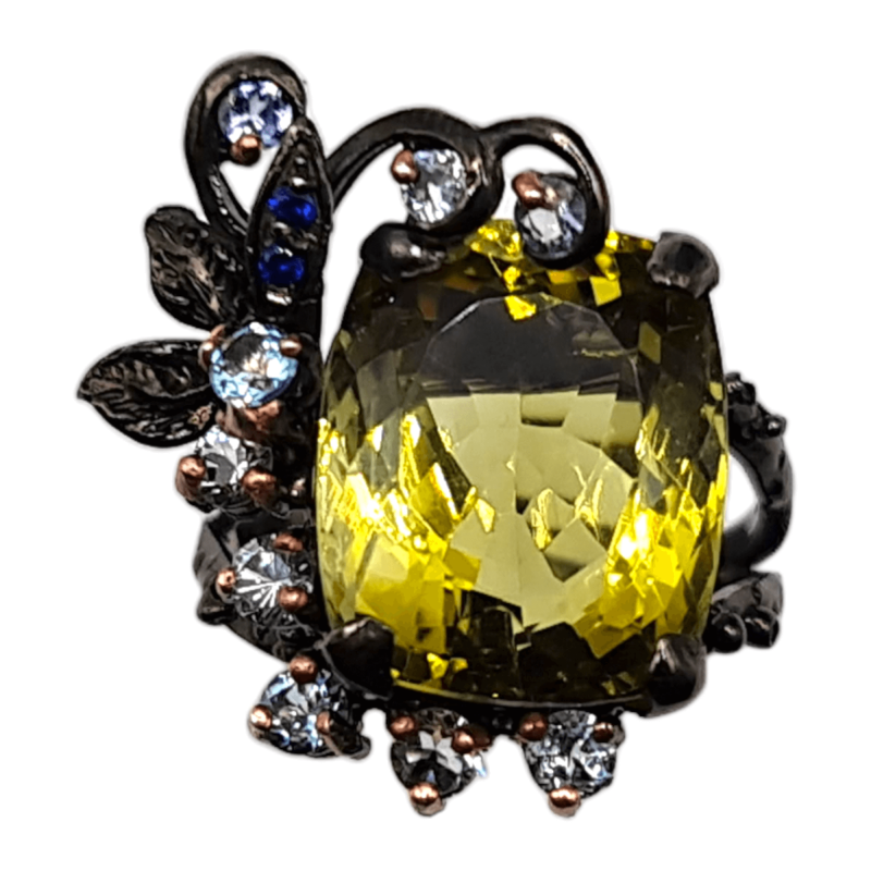 Inel din argint cu cuart, topaz si cz - Madammi.ro Inel din argint cu cuart, topaz si cz - Madammi.ro