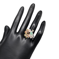 Inel argint cu crisopraz, peridot si cz - Madammi.ro