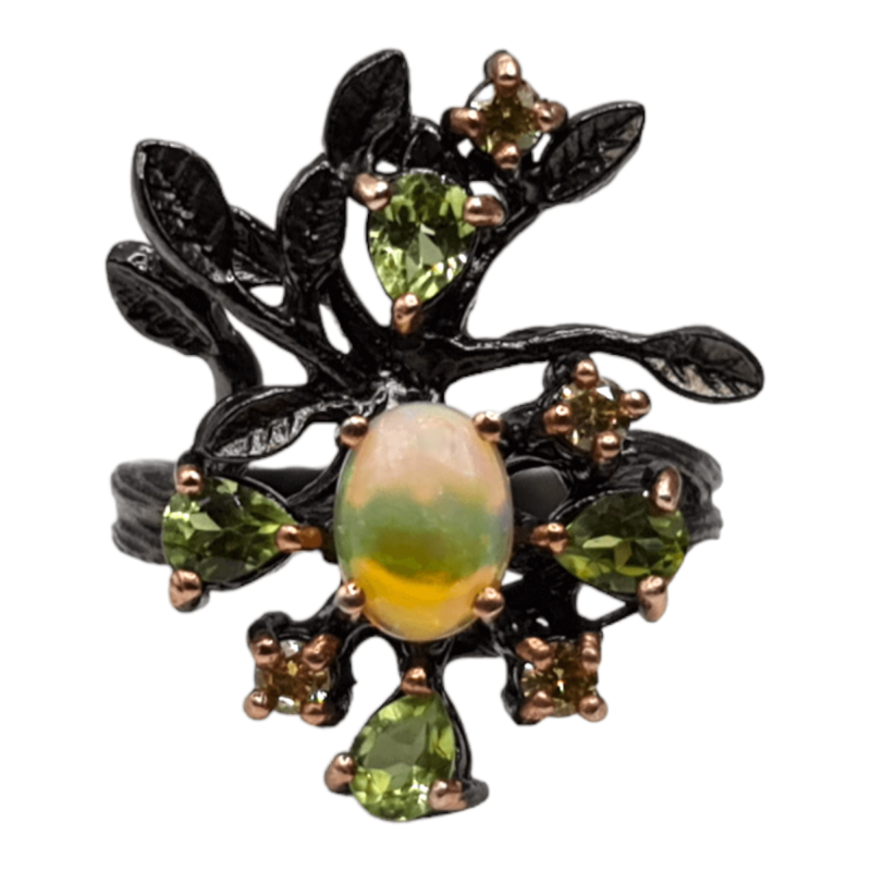 Inel argint cu opal, peridot si cz - Madammi.ro Inel argint cu opal, peridot si cz - Madammi.ro
