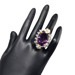 Inel din argint cu ametist 35ct, topaz si peridot - Madammi.ro
