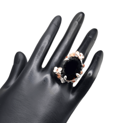 Inel argint cu cuart fumuriu 37ct si rodolit - Madammi.ro