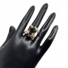 Inel argint cu cuart lemon, topaz, safir si cz - Madammi.ro