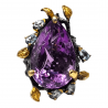 Inel argint cu ametist gravat 34ct si topaz - Madammi.ro