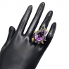 Inel argint cu ametist gravat 34ct si topaz - Madammi.ro