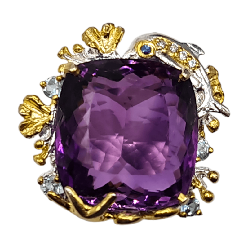 Inel argint cu ametist, topaz, safir si cz - Madammi.ro Inel argint cu ametist, topaz, safir si cz - Madammi.ro