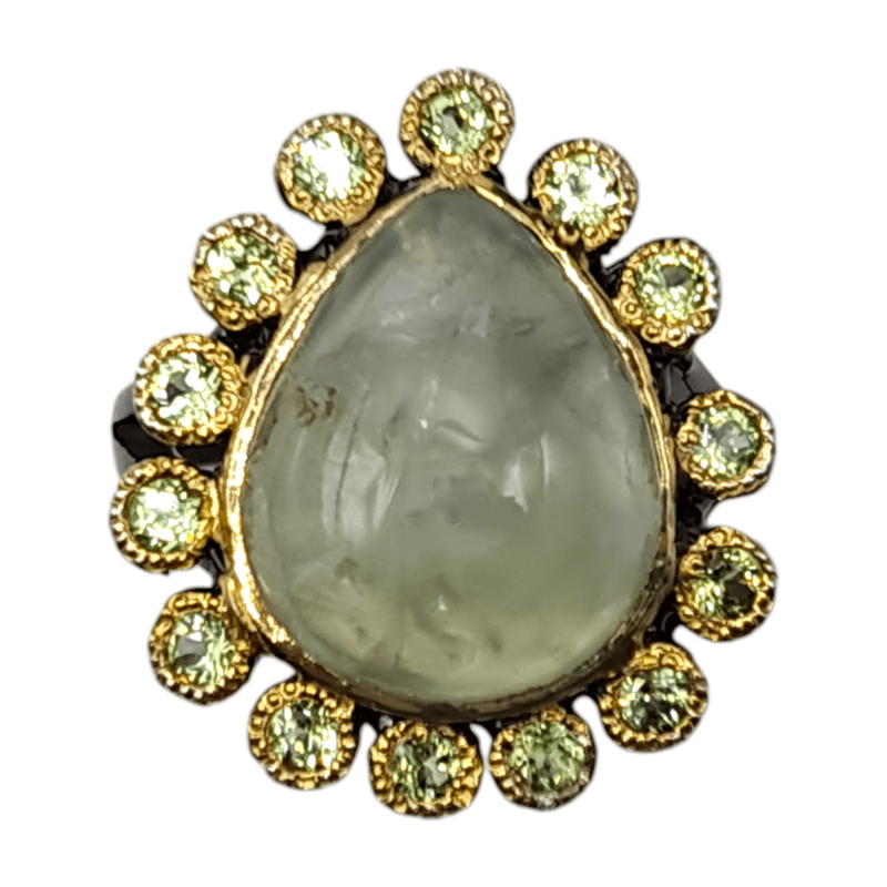 Inel argint cu prehnit si peridot - Madammi.ro Inel argint cu prehnit si peridot - Madammi.ro