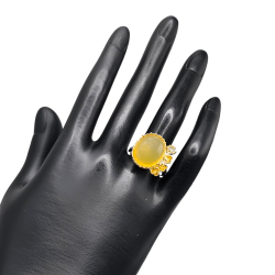 Inel din argint cu opal galben si topaz- Madammi.ro