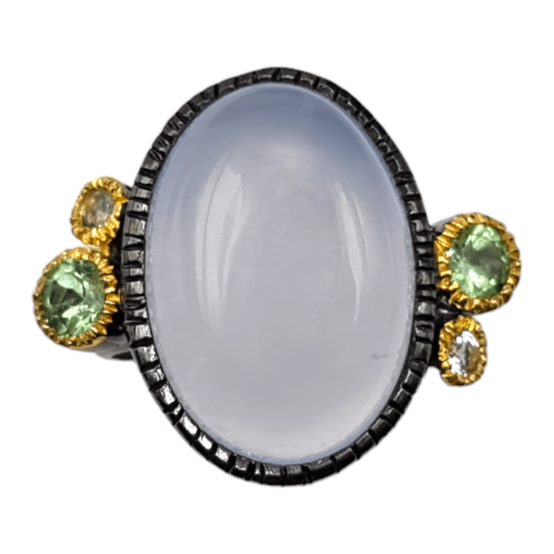 Inel argint cu calcedonie, topaz si peridot - Madammi.ro Inel argint cu calcedonie, topaz si peridot - Madammi.ro