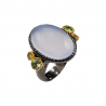 Inel argint cu calcedonie, topaz si peridot - Madammi.ro