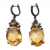 Cercei din argint cu citrin, peridot si topaz - Madammi.ro