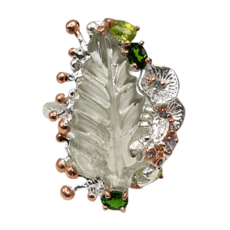Inel argint cu ametist verde, crom diopsid, peridot si cz - Madammi.ro Inel argint cu ametist verde, crom diopsid, peridot si cz - Madammi.ro