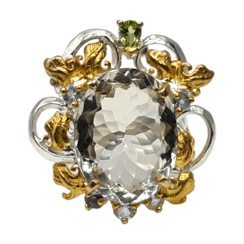 Inel argint cu ametist verde, topaz si peridot - Madammi.ro Inel argint cu ametist verde, topaz si peridot - Madammi.ro