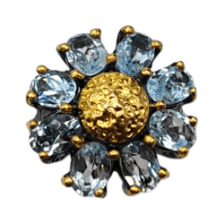 Inel argint cu topaz albastru- floare - Madammi.ro