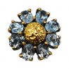 Inel argint cu topaz albastru- floare - Madammi.ro