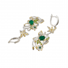 Cercei argint cu onix verde, peridot si cz - Madammi.ro