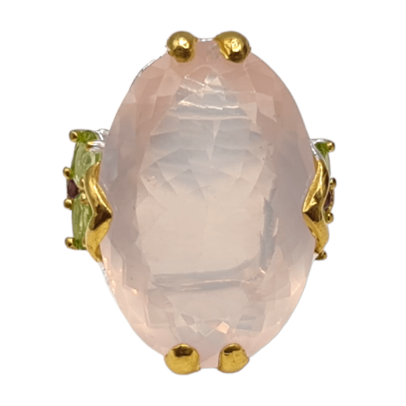 Inel argint cu cuart roz, peridot si rodolit - Madammi.ro Inel argint cu cuart roz, peridot si rodolit - Madammi.ro