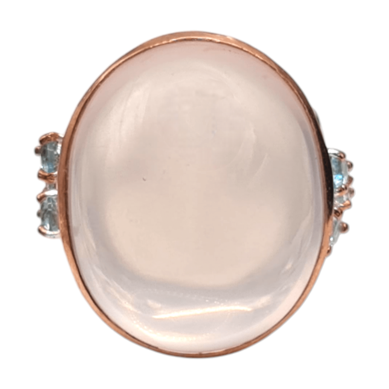 Inel argint cu cuart roz si topaz - Madammi.ro Inel argint cu cuart roz si topaz - Madammi.ro