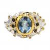 Inel argint cu topaz albastru si safir - Madammi.ro