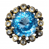 Inel argint cu topaz albastru si topaz alb - Madammi.ro