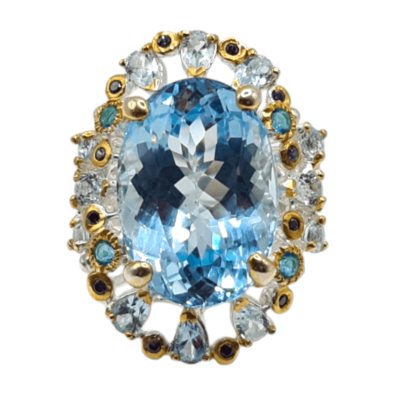 Inel argint cu blue topaz si cz - Madammi.ro Inel argint cu blue topaz si cz - Madammi.ro