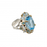 Inel argint cu blue topaz si cz - Madammi.ro