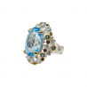 Inel argint cu blue topaz si cz - Madammi.ro