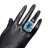 Inel argint cu topaz albastru 30ct, ametist si cz - Madammi.ro