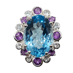 Inel din argint cu topaz albastru 23ct - Madammi.ro