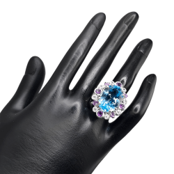 Inel din argint cu topaz albastru 23ct - Madammi.ro