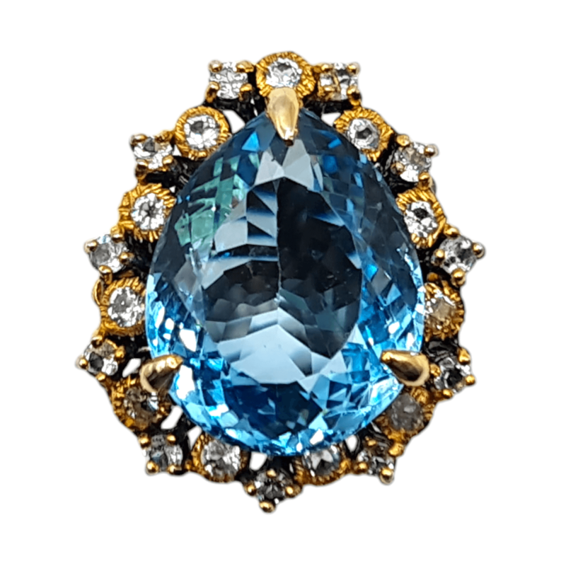 Inel argint cu topaz albastru si cz - Madammi.ro Inel argint cu topaz albastru si cz - Madammi.ro
