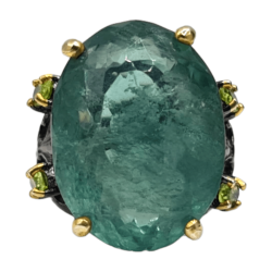 Inel argint cu fluorit si peridot - Madammi.ro
