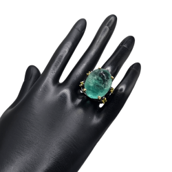 Inel argint cu fluorit si peridot - Madammi.ro