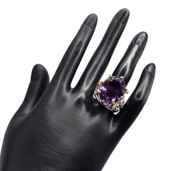 Inel argint cu ametist 24ct si topaz  - Madammi.ro