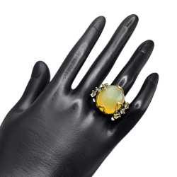 Inel argint cu opal galben, turmalina si peridot - Madammi.ro