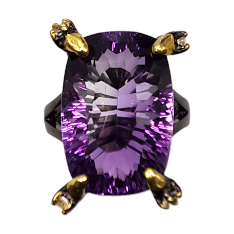 Inel argint cu ametist 28ct si topaz - Madammi.ro